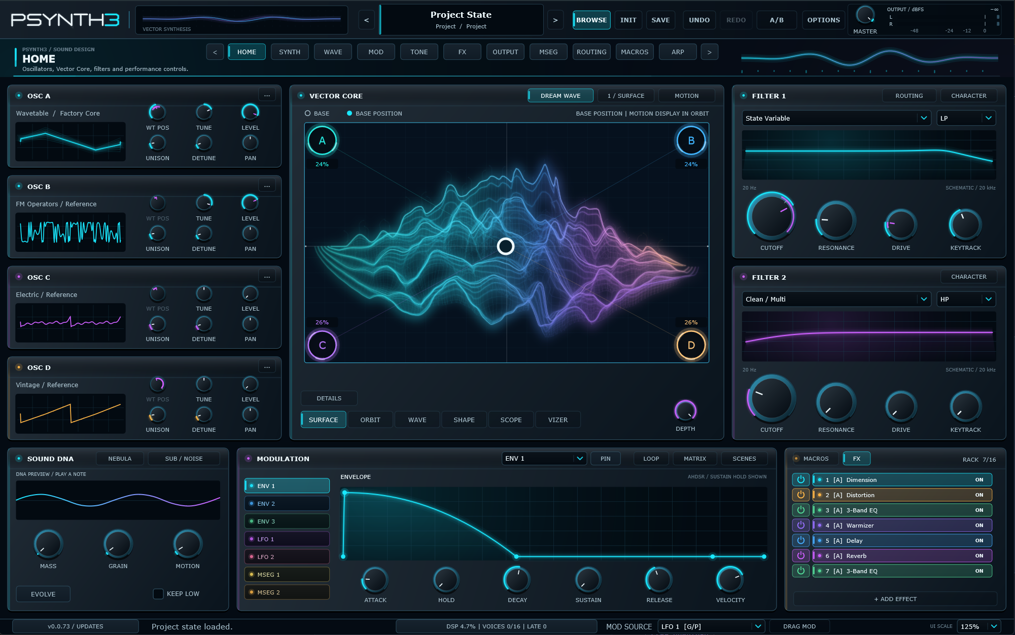 PSynth3 interface